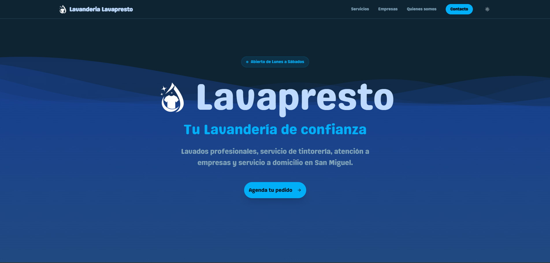 Lavapresto Landing Page
